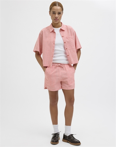 JJXX - Windy Seersucker Shorts - Racing Red